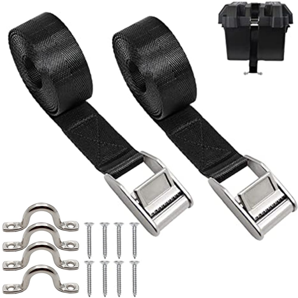 Sangles de tension Garvee pour sacs isothermes, lot de 2, boucle peigne robuste en acier inoxydable de 1,5 m pour camions et remorques.