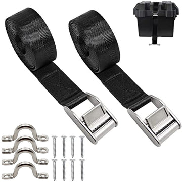 Sangles de tension Garvee pour sacs isothermes, lot de 2, boucle peigne robuste en acier inoxydable de 1,5 m pour camions et remorques.