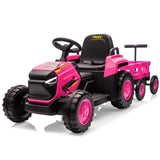 Garvee Tracteur Électrique pour Enfants 12 V avec Remorque Amovible, Rose, pour Enfants de 3 à 8 Ans - Rose