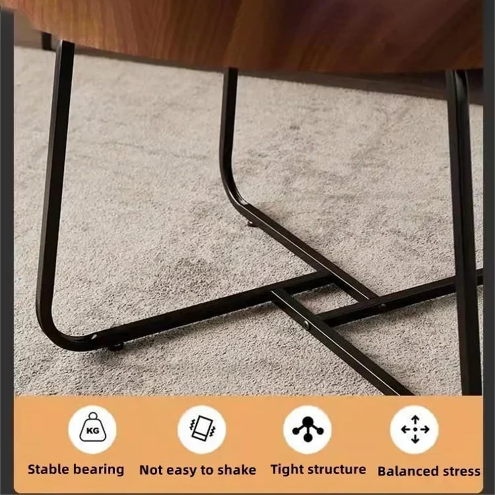 Ensemble de 2 tables basses gigognes Garvee rondes avec pieds antidérapants pour salon et bureau, 71 x 46 cm et 51 x 38 cm, marron