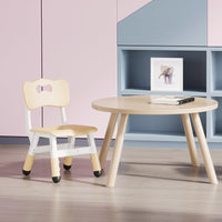 Chaise haute enfant Garvee, réglable sur 3 positions, en plastique robuste, pour garçons et filles de 2 à 6 ans, lot de 2, couleur naturelle, pour la maison et la maternelle