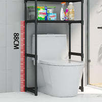 Étagère de toilette Garvee à 3 niveaux en métal, gain de place, robuste, en acier au carbone, autoportante, noire, pour salle de bain et balcon.