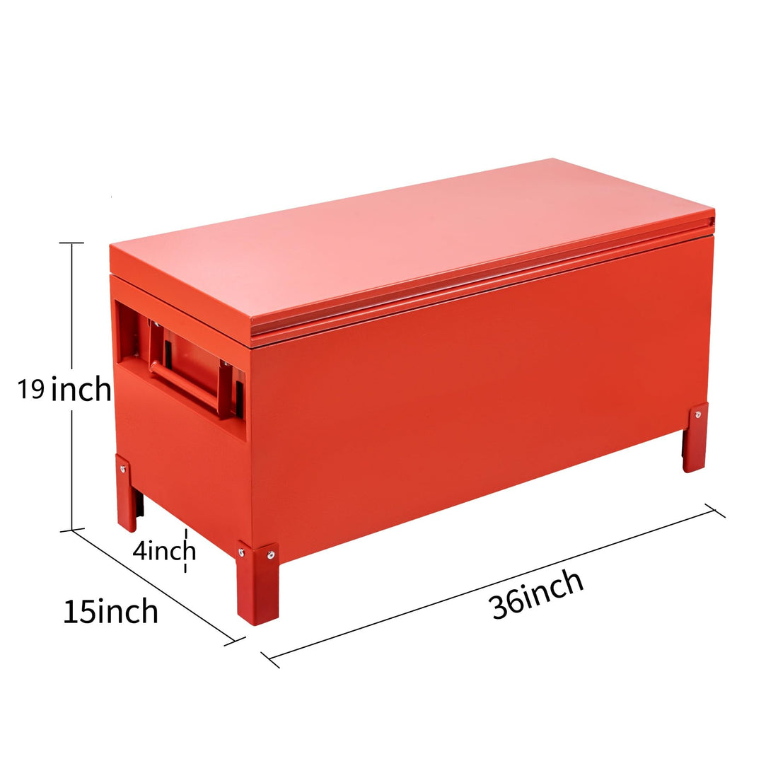 Garvee Coffre à Outils de Chantier 91 × 38 cm, Armoire de Rangement Industrielle en Aluminium, Rouge Bordeaux, pour Outils et Équipement