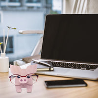 Porte-lunettes en bois Garvee, en forme de cochon, motif animal, robuste et compact, idéal pour le bureau et la maison.