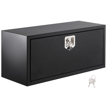 Garvee Boîte à Outils Sous Châssis 91,4×35,6×40,6 cm, Acier Noir, Serrure Étanche, Coffre pour Camion et Remorque