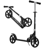 Garvee Trottinette pliable Noir – version améliorée, grandes roues PU de 20 cm, guidon réglable, plateau antidérapant et frein arrière, pour enfant, ado ou adulte - Noir – version améliorée