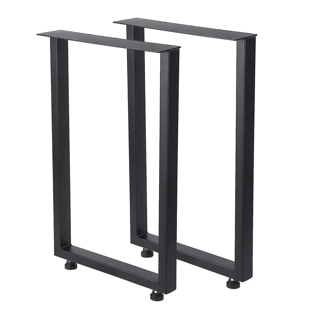 Garvee Pieds de table en métal 40 × 45 cm, robustes, en fer forgé, réglables, pour tables de salle à manger et de jardin, noirs, carré, 71 cm (H) × 45 cm (L)