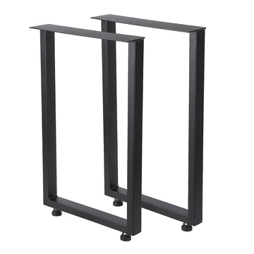 Pieds de table en métal Garvee 71 x 45 cm, robustes et réglables, style industriel noir, pour salle à manger, jardin ou café.