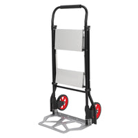 Échelle pliante et chariot Garvee 2 en 1 en aluminium, capacité de 100 kg, roues pliables, pédales antidérapantes, portable et léger, idéal pour la maison et la cuisine.