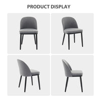 Ensemble de 2 chaises de salle à manger Garvee rembourrées, style moderne, en tissu, avec coussins épais, pieds en bois et dossier incurvé, couleur grise, idéales pour la cuisine, les restaurants et les cafés.