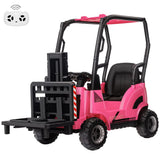 Garvee Chariot Élévateur Électrique pour Enfants 12 V avec Fonction de Levage et Télécommande, Cadre Robuste, Rose, pour Intérieur et Extérieur, 3 à 7 Ans - Rose