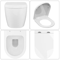 GARVEE WC Sospeso Senza Bordi WC suspendu en céramique forme D 55,5 cm blanc couvercle automatique