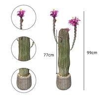 Cactus artificiel Garvee de 109 cm (43 pouces), réaliste et facile d'entretien, en polyéthylène, pot blanc, pour la maison et le bureau.