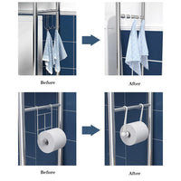 Étagère de salle de bain autoportante à 3 niveaux Garvee en métal avec crochets et porte-papier toilette pour salle de bain, toilettes et buanderie, noire, gain de place