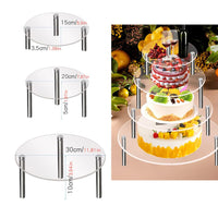 Présentoir à gâteaux Garvee 20,3 cm transparent avec pieds en métal, réutilisable et résistant à la chaleur, pour gâteaux et amuse-bouche, 115 x 20 x 30 cm