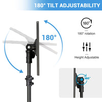 Support de projecteur Garvee avec support pour ordinateur portable réglable en hauteur (66-160 cm), trépied en métal robuste, antidérapant et pliable, idéal pour le bureau, la scène et le studio, noir.