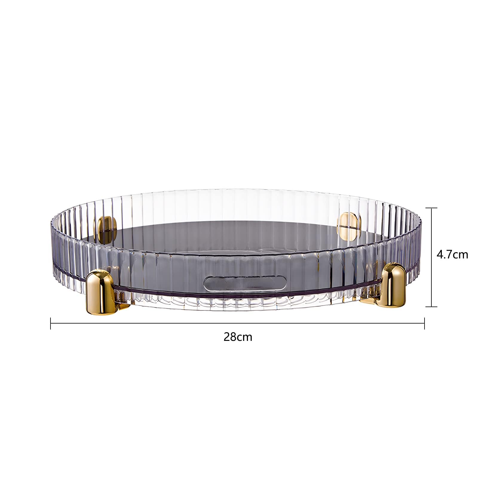 Plateau de rangement rotatif à 360° Garvee avec poignée pour la cuisine, la salle de bain et le bureau, grand, robuste et facile à nettoyer