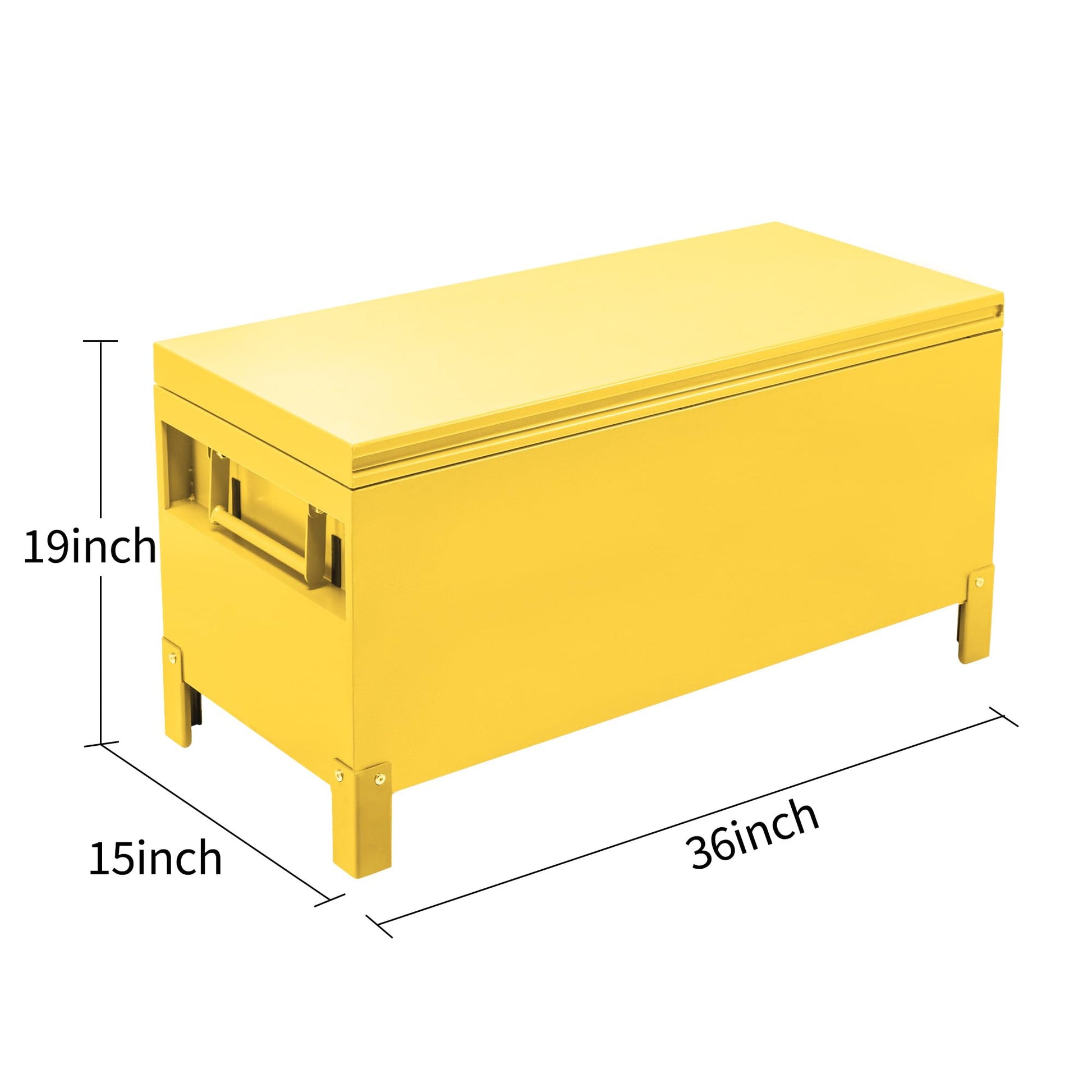 Garvee Coffre à Outils Camion Acier Industriel 91 × 38 × 38 cm, Verrouillable, Poignées Encastrées, Couvercle Freiné, Étanche, Pickup et Remorque