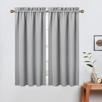 Rideaux courts occultants Garvee, 2 panneaux, polyester opaque, pour cuisine et chambre, 66 x 114 cm
