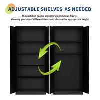 Garvee armoire de rangement métallique avec serrure, 4 étagères réglables, 180 cm de hauteur, revêtement en poudre, résistant aux rayures et à la rouille, acier, garage et bureau, gris