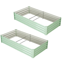 Ensemble de 2 bacs de jardin surélevés galvanisés Garvee, 137 x 61 x 30 cm, en métal avec bords caoutchoutés, pour balcon et jardin, épaisseur 0,5 mm, robustes.