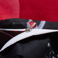 Parure de lit 4 pièces Garvee avec motif floral 3D de grandes roses rouges, idéale pour une chambre nuptiale : housse de couette, drap-housse et taies d’oreiller, rouge.