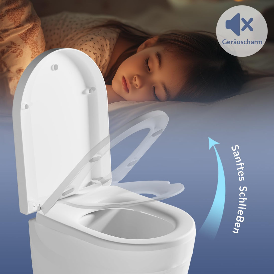 Garvee Abattant WC type D avec siège enfant magnétique amovible, fermeture douce, urée thermodurcissable antibactérienne, blanc