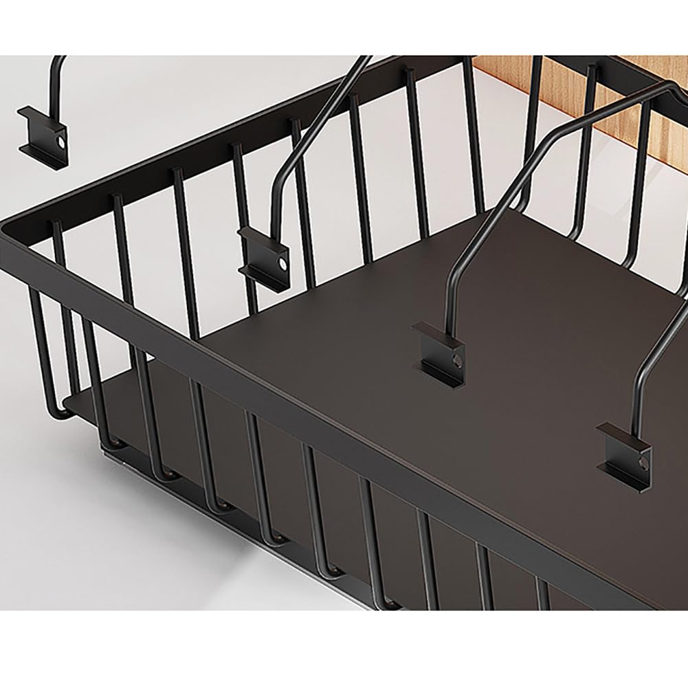 Garvee Organisateur de tiroir multifonctionnel avec rails à glissement fluide pour la cuisine et la salle de bain, en maille, sans perçage requis, Blanc, 2 tiges de séparation métalliques