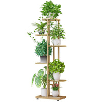 Support à plantes en métal Garvee, 6 niveaux, pour 7 pots, antirouille, gain de place, salon et jardin, noir