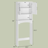 Meuble de rangement Garvee à suspendre au-dessus des toilettes, en MDF avec double porte et protection anti-basculement, pour salle de bain et buanderie, blanc, gain de place, polyvalent