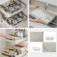 Organisateur de placard Garvee avec étagère coulissante 30x43cm, fermeture amortie, acier robuste, résistant aux rayures, noir, cuisine et garde-manger