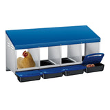 Garvee Pondoir pour poules à 4 compartiments, métal galvanisé zinc, poignée en plastique, plateau amovible, pour fermes et jardins, bleu - Bleu
