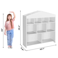 Étagère de rangement pour jouets Garvee, 9 compartiments, bibliothèque pour enfants, bois blanc, 103,5 cm, robuste, polyvalente, pour salle de jeux