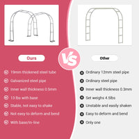 Arche de jardin Garvee avec pergola, 3 m x 2,2 m, en métal noir antirouille, idéale pour les mariages et les jardins.