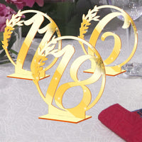 Numéros de table de mariage Garvee, cartes dorées à effet miroir avec support, décoration élégante pour événements, numéros de 1 à 20, réception traiteur