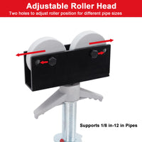 Support réglable pour tubes en acier Garvee – Hauteurs de 71 à 132 cm (28 à 52 pouces), avec roulettes, pliable, pour le soudage et la tuyauterie.