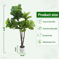 Arbre artificiel d'intérieur Garvee de 1,5 m, réaliste, sans entretien, matériau de haute qualité, polyvalent et durable, idéal pour la décoration de la maison et du bureau, vert.