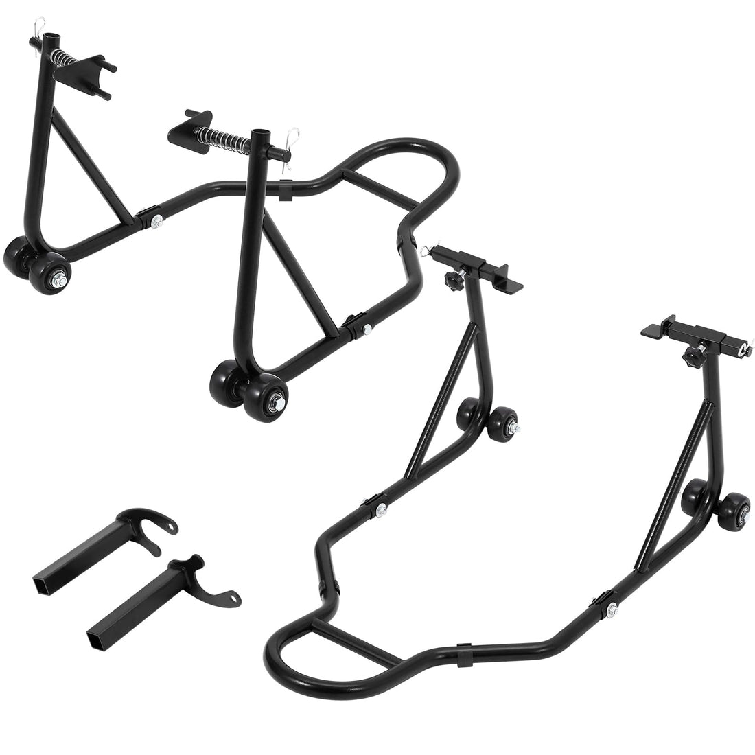 Support de levage pour moto Garvee, capacité de charge de 385 kg, largeur réglable, cadre en fer robuste, pour atelier et garage, universel, noir