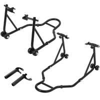 Support de levage pour moto Garvee, capacité de charge de 385 kg, largeur réglable, cadre en fer robuste, pour atelier et garage, universel, noir