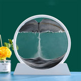 Garvee Décoration murale en sable mouvant , tableau rond 3D en plastique représentant un paysage de sable des profondeurs marines, noir, pour la maison, le salon ou le bureau. - Noir