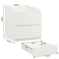 Garvee Table de chevet blanche, table de nuit pour sommier tapissier, commode de nuit à 2 tiroirs, montage facile, peut servir de table d'appoint, de table basse, de meuble de rangement ou de table basse pour la chambre ou le salon.