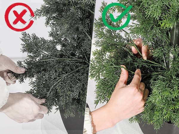 Arbre topiaire artificiel en cèdre Garvee de 91 cm (36 pouces), résistant aux UV, réaliste, tronc en bois, résistant aux intempéries pour une utilisation intérieure et extérieure, décoration de Noël verte