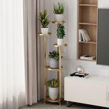 Garvee Étagère plantes intérieure multi-couches support coin pieds antidérapants acier doré 120 cm salon balcon compact stable - Doré, hauteur 120 cm