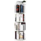 Garvee bibliothèque rotative en bois 4 niveaux, 360° pivotante, design compact en coin, blanche, pour salon et chambre - Blanc