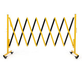 Barrière métallique extensible industrielle Garvee de 3,35 m (11 pi) avec roues, pliable, en alliage d'aluminium, pour chantiers et parkings, robuste et facile à assembler. - 