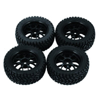 Ensemble de 4 pneus tout-terrain radiocommandés Garvee de 75 mm avec inserts hexagonaux en mousse de 12 mm et jantes en plastique et caoutchouc pour véhicules tout-terrain Wltoys à l'échelle 1/14 et 1/16.