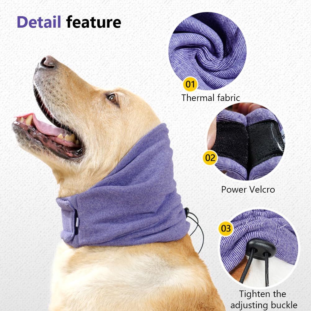 Cache-oreilles souples Garvee pour chien avec réduction du bruit et bandeau apaisant pour animaux de compagnie, gris foncé