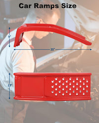 Ensemble de rampes de levage Garvee pour voiture, capacité de 3630 kg (8000 lb), 2 rampes en acier, hauteur de levage de 20 cm (8 po), antidérapantes, robustes, rouges, 91 x 33 x 23 cm (36 x 13 x 9 po), pour atelier et garage
