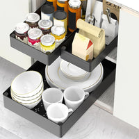 Organisateur de placard extensible Garvee avec glissières en acier, 3 tailles, rangement sous évier pour cuisine et salle de bain, facile à installer, différentes tailles