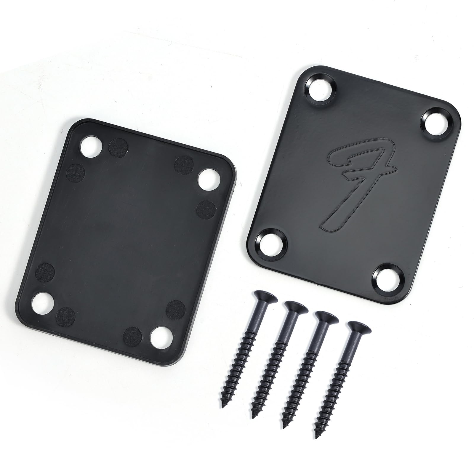 Plaques de fixation pour manche de guitare Garvee, style vintage, avec vis, pour guitares et basses électriques, noires, robustes, montage facile, pour scène.